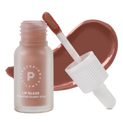 Profusion Cosmetics Lip Glaze Tinted Lip Gloss - Hydrating Lip Stain with Vitamins A & E, Buildable Color, Long Wearing Glossy Finish with Non-Sticky Formula, 7 Stunning Shades (Maple Glaze)
