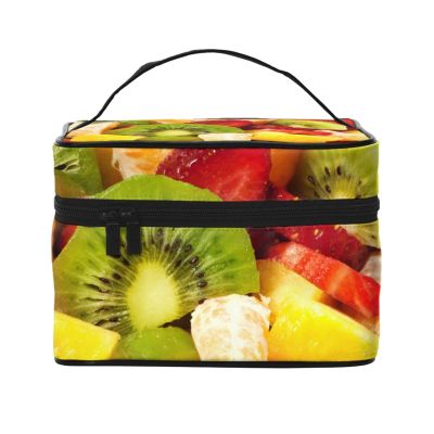 Xsovgoi Fruit Salad Travel Makeup Bag Organizer, Portable Cosmetic Bags, Multi Purpose Pouch Bag