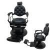 EQCOTWEA Vintage Barber Chair Hair Heavy Duty Metal Frame Barber Chair All Purpose Hydraulic Recline Salon Chair Beauty Spa Equipment 360Rotatable Load 551LB view 1