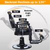 EQCOTWEA Vintage Barber Chair Hair Heavy Duty Metal Frame Barber Chair All Purpose Hydraulic Recline Salon Chair Beauty Spa Equipment 360Rotatable Load 551LB view 2
