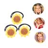 WOONEKY 3pcs Sunflower Hair Ties Handmade Cotton Hair Ropes Ponytail Holders for Women Cute Headpiece Accessories view 4