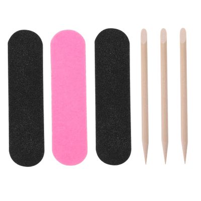 Beatifufu 200pcs Nail File Set with Double-Sided Manicure Files and Wooden Cuticle Sticks for Nail Care at Home and Salons
