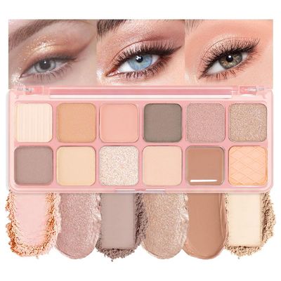 AMY'S DIARY 12Color Light Pink Purple Eyeshadow Palette, Long-Lasting, and Highly Pigmented. Elevate Your Eye Makeup Unleash Your Unique Style (05#)