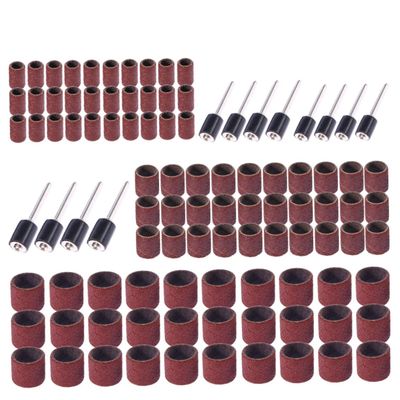 Healeved 102pcs Sanding Drum Bands Set for Nail Drill Includes Small Medium and Large Sleeves Mandrels for Ceramics
