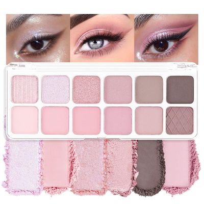 AMY'S DIARY 12Color Light Pink Purple Eyeshadow Palette, Long-Lasting, Elevate Your Eye Makeup Unleash Your Unique Style (09#)