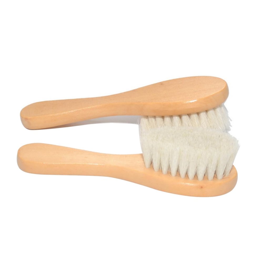 Outanaya Wooden Handle Bath Scrubber Massage Brush Soft Natural Bristle Body Cleaning Tool for Boy Girl Gentle Exfoliating Shower Brush for Smooth Skin