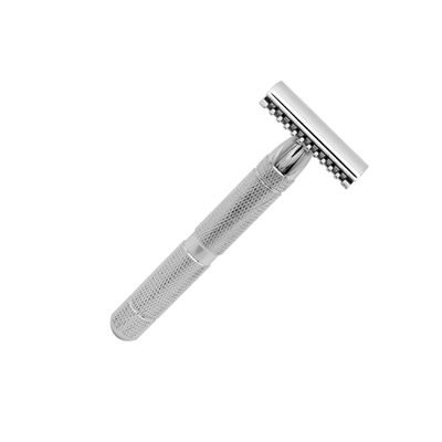 Gogogmee Double Edge Stainless Steel Safety Razor for Men Textured Grip for Home Barbershop Use Smooth Shaving Experience No
