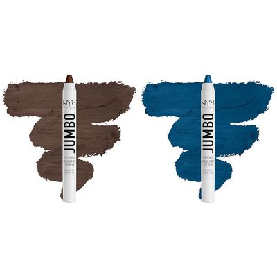 NYX PROFESSIONAL MAKEUP Jumbo Eye Pencil Duo - Frappe (Chocolate Brown) & Blueberry Pop (Blue)