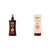 Hawaiian Tropic SPF 15 Coconut Oil Tanning Spray & SPF 30 Sheer Touch Ultra Radiance Sunscreen Lotion Bundle, 8oz Each view 1