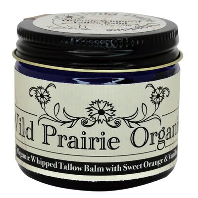 Wild Prairie Orgaincs: Handmade Organic Whipped Tallow Balm (Sweet Orange and Vanilla)