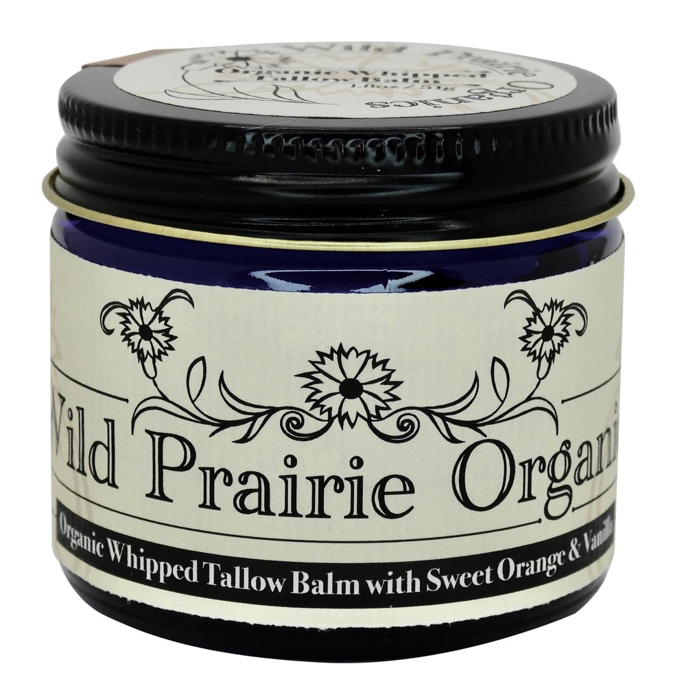 Wild Prairie Orgaincs: Handmade Organic Whipped Tallow Balm (Sweet Orange and Vanilla)