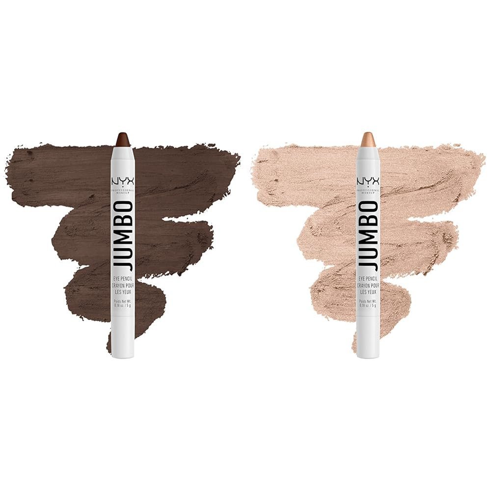 NYX PROFESSIONAL MAKEUP Jumbo Eye Pencil Duo - Frappe (Chocolate Brown) & Frosting (Champagne)
