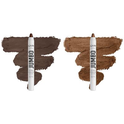 NYX PROFESSIONAL MAKEUP Jumbo Eye Pencil Blendable Eyeshadow Stick & Eyeliner Pencil Bundle - Frappe (Chocolate Brown) & French Fries