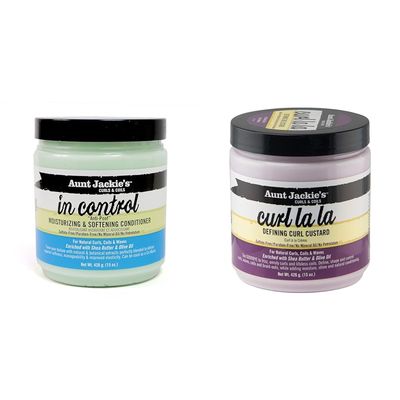 Aunt Jackie's 15oz Anti-Poof Conditioner & 15oz Curl Defining Custard Bundle for Natural Hair