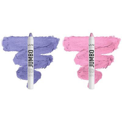 NYX PROFESSIONAL MAKEUP Jumbo Eye Pencil Blendable Eyeshadow Stick & Eyeliner Pencil Bundle - Donut (Lilac) and Cupcake (Pink)