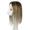 Hair Toppers for Women Human Hair Topper for Women 10-18" Natural Straight Brazilian Machine Remy Hair 3*5Inch Mono Top Base Hair Pieces for Hair Loss or Thinning Hair Hair Toppers for Women Real Huma view 2