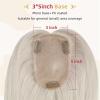 Hair Toppers for Women Human Hair Topper for Women 10-18" Natural Straight Brazilian Machine Remy Hair 3*5Inch Mono Top Base Hair Pieces for Hair Loss or Thinning Hair Hair Toppers for Women Real Huma view 4