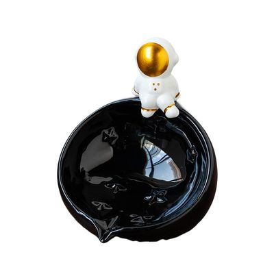 LOOPGANEN Ceramic Astronaut Does not accumulate Water Sink soap Box-Black
