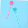 Outanaya 2pcs Heart Shape Silicone Long Handle Bath Brush Body Exfoliator Scrubber for Shower Bath Soft Bristle Massage Brush view 3