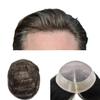 F M Durable Human Hair System for Men Fine Mono with Poly Coating around Toupee for Men NPU Mens Hair Replacement System Hairpiece 8"x10" 330# 3# Dark Brown +30% gray-120% density view 1