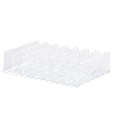 Clear Makeup Palette Organizer, Acrylic Eyeshadow Palette Makeup Organizer 7-Section Divided Makeup Palette Organizer Clear Cosmetics Display Storage Holder(S)