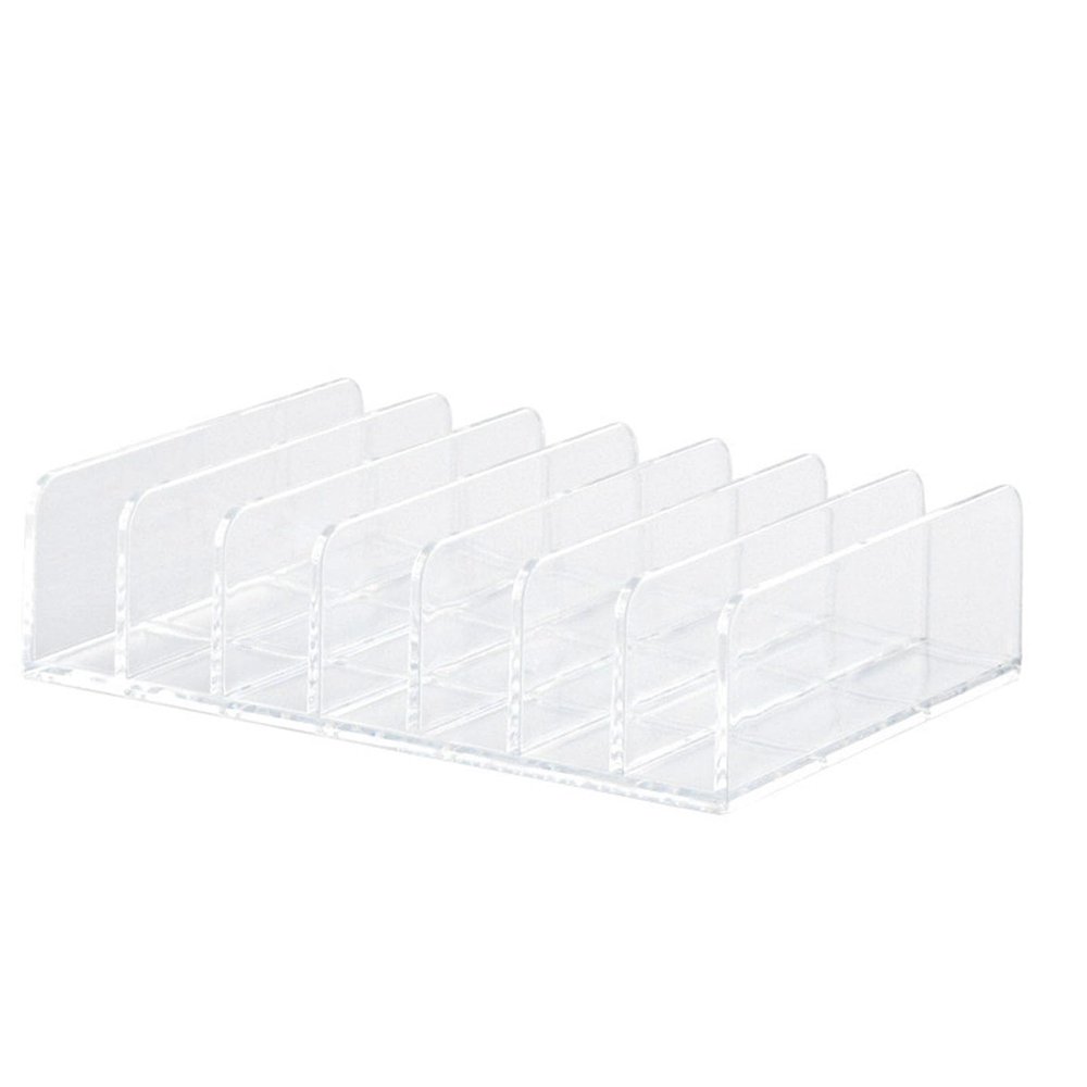 Clear Makeup Palette Organizer, Acrylic Eyeshadow Palette Makeup Organizer 7-Section Divided Makeup Palette Organizer Clear Cosmetics Display Storage Holder(S)