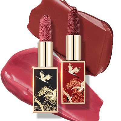 Catkin Moist Lipstick Hydrating High Impact Color Infused with Vitamin E and Avocado Oil Smooth Soft Texture Long Lasting Glow + Matte Finish 2pcs Set 04