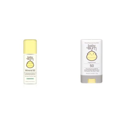 Baby Bum Mineral SPF 50 Roll-On Sunscreen Bundle with Sun Bum Baby SPF 50 Sunscreen Stick