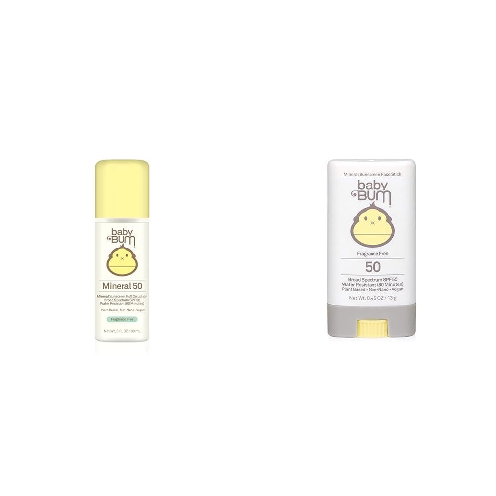 Baby Bum Mineral SPF 50 Roll-On Sunscreen Bundle with Sun Bum Baby SPF 50 Sunscreen Stick