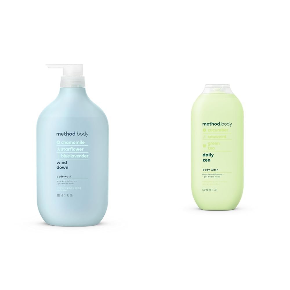 Method Body Wash Bundle - Wind Down 28 FL Oz and Daily Zen 18 oz