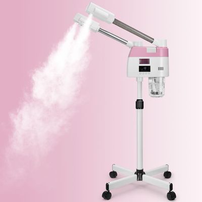 Professional Facial Steamer,2 in 1 Facial Steamers with Hot&Cool Mist, Height Adjustable Face Steamer, Pink Esthetician Steamer for Home Salon Spa