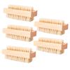 minkissy 5pcs Cleaning Brush Natural Pig Bristle Hand Washing Brush Nail for Home Use High-Polished Lotus Wood for Exfoliating and Cleaning Under Fingernails view 1