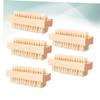 minkissy 5pcs Cleaning Brush Natural Pig Bristle Hand Washing Brush Nail for Home Use High-Polished Lotus Wood for Exfoliating and Cleaning Under Fingernails view 4