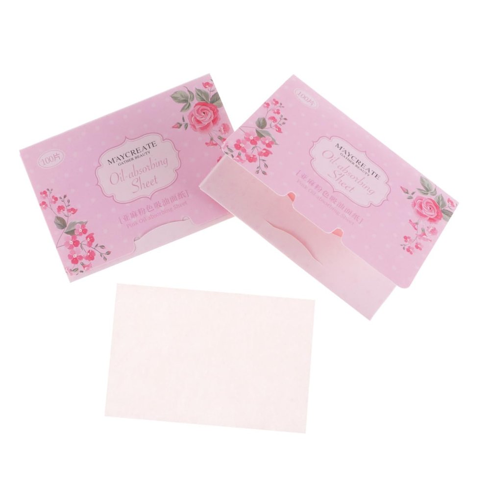 Beatifufu 100pcs Oil Absorbing Paper Natural Fiber Facial Tissues for Oily Skin Oil Blotting for Makeup