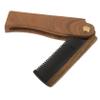 Beavorty Wooden Folding Beard Comb Portable Small Comb Made of Natural Ox Horn and Compact Design for Men Travel-friendly Grooming Tool for Hair and Mustaches view 1
