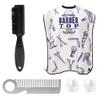 Beard Bib Apron, Beard Hair Catcher for Men Shaving, Non-Stick Beard Cape Grooming Cloth, Waterproof, with 2 Suction Cups,Beard Comb,Beard Brush (Type A beards) view 1