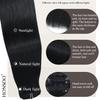 Honsoo Hair Extensions Real Human Hair Clip ins Straight Jet Black 18in 120g 7Pcs Black Women No Tangles Can Be Styled Like Your Own Natural Hair view 4