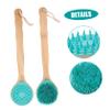 FOMIYES Bath Brush Shower for Your Back Shower Scrubbing Brush Bath Scrubber with Handle Back Brush Long Handle for Shower Bath Massage Cleaning Brush Long Shower Brush Body Shower Brush, Green view 4
