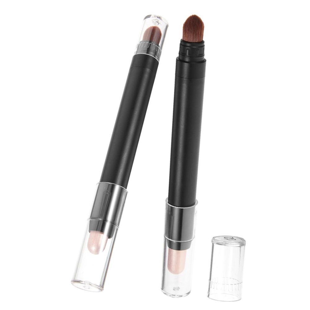 Outanaya 2pcs Dual End Eye Shadow Pencil Eyeshadow Brush Makeup Brush Easy Application Non-smudge for Home Salon