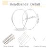 AOREAS 2PCS Multi Layered Metal Headbands for Women,Gold Fashion Elegant Hairband, Non Slip Hair Accessories Headpiece for Women Girls(Silver Silver) view 2