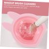 VINTORKY 2pcs Bunny-shaped Silicone Makeup Brush Cleaners Dual-purpose Brush and Puff Cleaners Convenient Space-saving Design for Cleaning view 4
