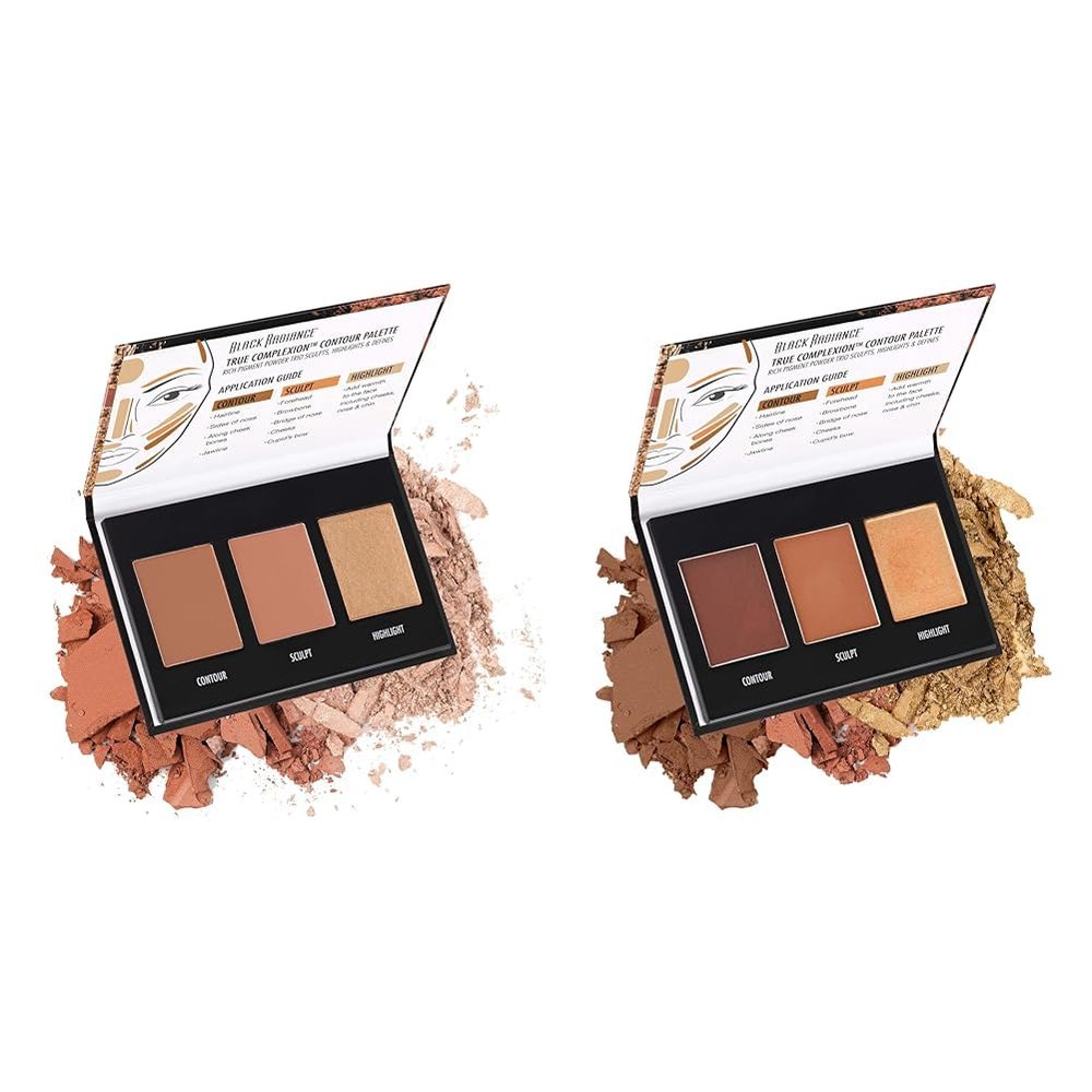 Black Radiance True Complexion Contour Palette Light to Medium 0.38 Ounce and Medium to Dark 0.38 Ounce Bundle