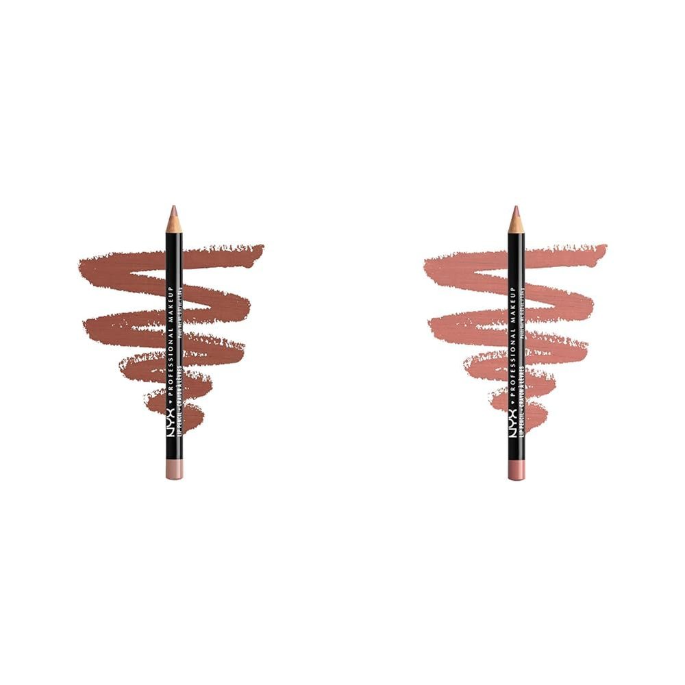 NYX PROFESSIONAL MAKEUP Slim Lip Pencil Coffee & Nude Pink Long Lasting Creamy Lip Liner 2-Pack