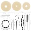 Fanterday Hair Bun Maker Set 6 PCS - Ring Style Hair Bun Donut (1 L, 2 M and 3 S) with 20 Hair Bobby, Pins 5 Elastic Bands and 4 Pony Hair Tools for Long Hair (Blonde) view 2