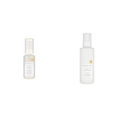 Kristin Ess Hair Serum for Dry Damaged Hair, 1.7 oz + Leave In Conditioner Spray for Curly, Straight & Dry Damaged Hair, 8.45 oz