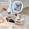 DASITON Makeup Organizer with Rechargeable Mirror,Makeup Brush Holder with 2 Drawers,Skincare and Cosmetics Organizer Countertop,Large Capacity Cosmetic Display Case for Vanity,Bedroom,Bathroom(White) view 2