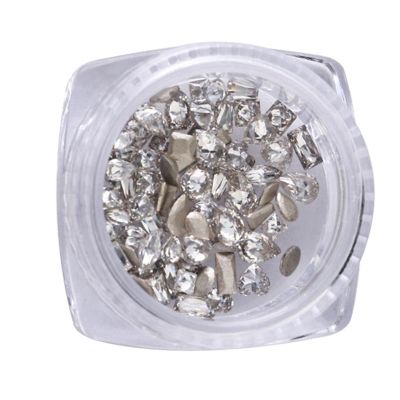 Rulbelok 50 Horse Eyes Nail Art Rhinestones Nail Gems Nail Stones Flat Back Nail Jewels For Nail Art DIY Crafts Makeup Nail Crystals, White