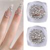 Rulbelok 50 Horse Eyes Nail Art Rhinestones Nail Gems Nail Stones Flat Back Nail Jewels For Nail Art DIY Crafts Makeup Nail Crystals, White view 2