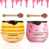 2PCS Bee Lip Balm,Hydrating Honey Pot Lip Balm with Stick,Non-Greasy Silky Sleeping Lip Mask Set,Long Lasting Lip Scrubs Moisturizer for Dry Cracked LipsHoney Strawberry view 1