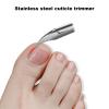 Toenail Clipper Straight Blade, Cuticle Remover with Cuticle Pusher, Stainless Steel and Pointed Tip Ingrown Nail Clipper for Ingrown and Thick Nails (Silver) view 2